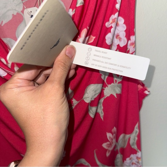 NWT Tommy Bahama Stretchy Petal of Honor Cowl Neck Drape Dress Size Large Pink - Picture 8 of 13